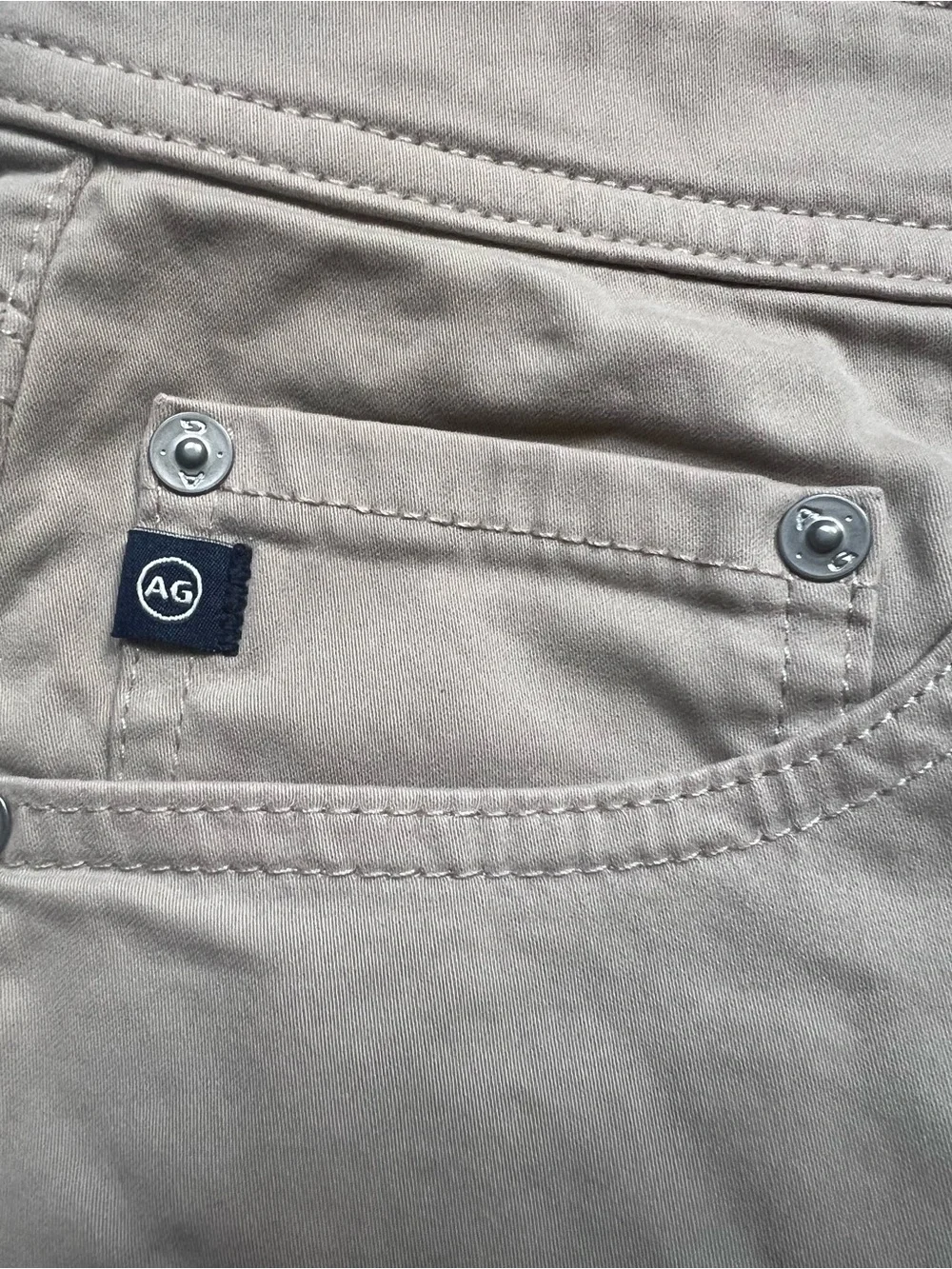 AG Adriano Goldschmied Tellis Modern Slim Pants Beige Khaki Italian Fabric 33x30